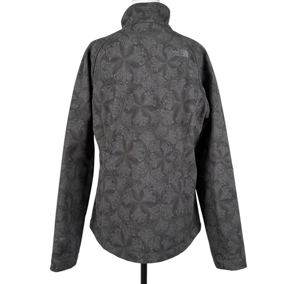 The North Face Apex Bionic Jacket Womens XL Gray Floral Windproof Softshell - Picture 3 of 16
